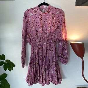 RHODE Ella Dress in Pink Bird Print